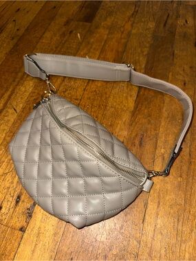 Steve Madden Quilted Mini Crossbody Belt Bag - Taupe